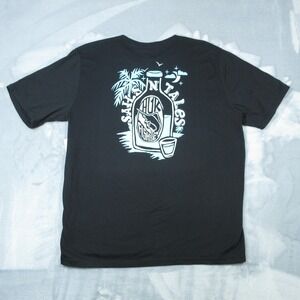HUK Performance Fishing Shirt Mens XL Black Sails N Tales Rum Bottle Tee